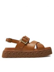 Liu Jo Sandały Lovely Sandal 01 BA4131 P0102 Brązowy. Brązowe sandały damskie Liu Jo, bez wzorów, ze skóry, bez obcasa, na koturnie, bez zapięcia. Za 839.99 zł.