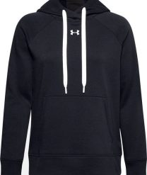 Under Armour Bluza damska Under Armour Rival Fleece Hb Hoodie czarna 1356317 001 2XL. Czarne bluzy damskie Under Armour, xl, bez wzorów, bez ramiączek, bez kaptura. Za 202.29 zł.