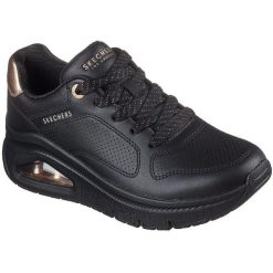 Buty sportowe damskie Skechers Uno Icon Idolized Air. Czarne obuwie sportowe damskie Skechers, bez wzorów, z syntetyku, bez zapięcia. Za 490.00 zł.