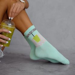 Miętowe skarpetki damskie matcha 1195. Zielone skarpetki damskie Milena, bez wzorów, z bawełny. Za 15.90 zł.