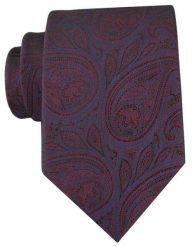 Bordowy Krawat w Duży Wzór Paisley - Chattier. Czerwone krawaty i muchy Chattier, bez wzorów, z tkaniny, eleganckie. Za 55.00 zł.