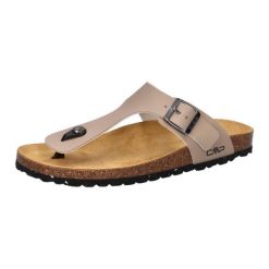 Klapki damskie Eco Mymosa. Brązowe klapki damskie CMP, na lato, bez wzorów, z materiału, wakacyjne, bez obcasa, bez zapięcia. Za 199.99 zł.