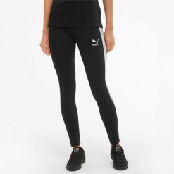 Legginsy damskie Puma Iconic T7. Czarne legginsy damskie Puma, bez wzorów, z bawełny. Za 199.00 zł.
