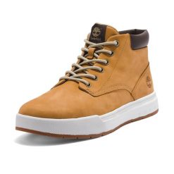 Trampki męskie Timberland Maple Grove Lthr Chk. Brązowe trampki męskie Timberland, bez wzorów, casualowe, bez zapięcia. Za 559.99 zł.