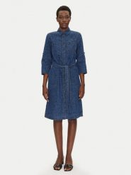 Olsen Sukienka jeansowa 13002015 Granatowy Regular Fit. Niebieskie sukienki damskie Olsen, bez wzorów, z bawełny, bez kołnierzyka, bez ramiączek. Za 489.99 zł.