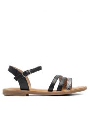 Clara Barson Sandały DEANNA WS5100-13 Czarny. Czarne sandały damskie Clara Barson, bez wzorów, ze skóry, bez obcasa, na płaskiej podeszwie, bez zapięcia. Za 69.99 zł.