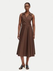 Fracomina Sukienka codzienna FS26SD2010W40201 Brązowy Regular Fit. Brązowe sukienki damskie Fracomina, na co dzień, l, bez wzorów, z syntetyku, bez kołnierzyka, bez ramiączek, proste. Za 809.99 zł.