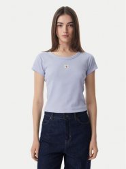 Calvin Klein Jeans T-Shirt LV047C200G Niebieski jasny Slim Fit. Niebieskie t-shirty damskie Calvin Klein Jeans, s, bez wzorów, z bawełny, bez kołnierzyka, bez ramiączek. Za 169.99 zł.