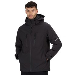 Ocieplana Kurtka Męska. Czarne kurtki męskie Regatta, m, bez wzorów, z materiału, z kapturem. Za 745.99 zł.