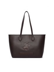 Beverly Hills Polo Club Torebka CWBEO-BHPC-L-006-10 Brązowy ciemny. Brązowe shopperki damskie Beverly Hills Polo Club, bez wzorów, ze skóry, bez dodatków. Za 229.99 zł.