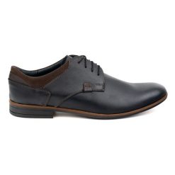 Buty Olivier 263GT skórzane wizytowe czarne. Czarne buty wizytowe męskie bez wzorów, ze skóry, bez obcasa, bez zapięcia. Za 319.69 zł.