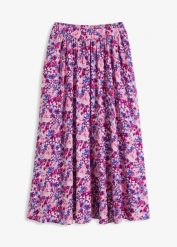 Spódnica maxi z czystej wiskozy. Fioletowe spódnice damskie bonprix, bez wzorów, z wiskozy, maxi. Za 122.99 zł.