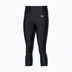 Legginsy do biegania damskie Mizuno Core 3/4. Czarne legginsy damskie Mizuno, bez wzorów, z elastanu. Za 119.99 zł.