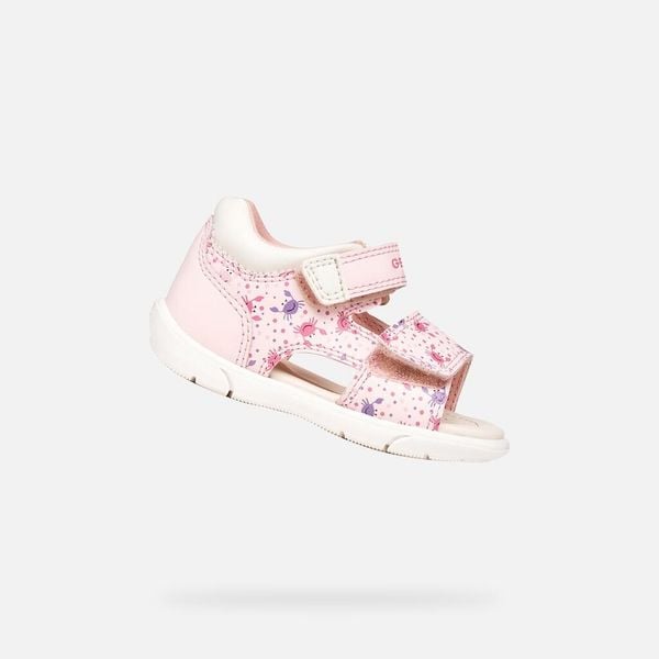 Sandały GEOX B SANDAL ZAPITO Rose. Białe sandały damskie Geox, bez wzorów, z syntetyku, bez obcasa, bez zapięcia. Za 156.99 zł.
