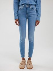 Jeansy damskie push up z wysokim stanem jasnoniebieskie Melinda High Waist 103. Niebieskie jeansy damskie BIG STAR, bez wzorów, z denimu, retro, z podwyższonym stanem. Za 299.99 zł.