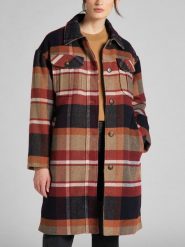 LEE WOOL COAT DAMSKIE PŁASZCZ W KRATĘ SKY CAPTAIN L57KSVHY 112113168. Płaszcze damskie Lee, l, bez wzorów, bez kołnierzyka, bez kaptura. Za 279.99 zł.