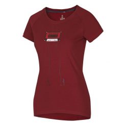 Koszulka damska Ocun Raglan T wine. Czerwone bluzki damskie Ocun, s, bez wzorów, sportowe, bez kołnierzyka, bez ramiączek. Za 161.00 zł.