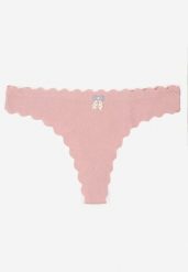 Ciemnoróżowe Bawełniane Majtki Stringi z Prążkowanej Tkaniny Eziane. Czerwone majtki damskie Born2be, z bawełny. Za 9.99 zł.