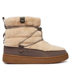 Śniegowce Puma. Brązowe śniegowce damskie Puma, bez zapięcia. Za 349.99 zł.