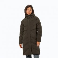 Płaszcz puchowy damski Jack Wolfskin Marienplatz Coat. Zielone płaszcze damskie Jack Wolfskin, s, bez wzorów, z elastanu, klasyczne, bez kołnierzyka, bez kaptura. Za 1,549.00 zł.