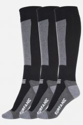 Skarpety Zimowe Narciarskie Surfanic Wełna Merino Endurance – Zestaw 3 pary. Czarne skarpetki damskie Surfanic, bez wzorów, z poliesteru. Za 169.99 zł.