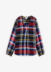 Tunika flanelowa z czystej bawełny organicznej. Czerwone tuniki damskie bonprix, bez wzorów, z bawełny, bez ramiączek. Za 109.99 zł.
