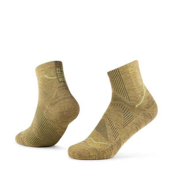 Skarpety biegowe Buff Dryflx Quarter Sock DQ. Żółte skarpetki damskie Buff, bez wzorów, z elastanu. Za 109.90 zł.