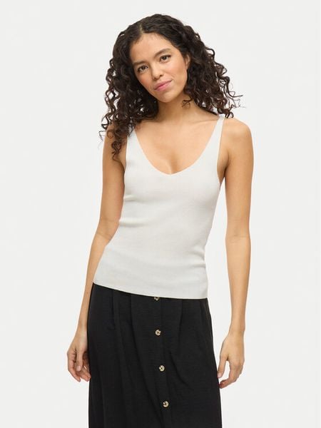 Vila Top Wennie 14104135 Biały Regular Fit. Białe topy damskie Vila, xxl, bez wzorów, z wiskozy, bez kołnierzyka, bez ramiączek. Za 49.99 zł.