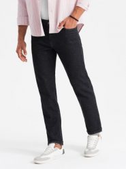 Klasyczne męskie spodnie jeansowe REGULAR FIT czarne V2 OM-PADP-0152 S. Czarne spodnie sportowe męskie Ombre, m, bez wzorów, z jeansu. Za 272.31 zł.