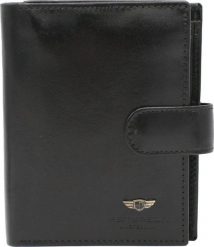 Peterson Portfel męski skórzany PTN 22310L-VT BLACK. Czarne portfele męskie Peterson, bez wzorów. Za 185.42 zł.