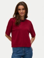 Vero Moda Sweter Silje 10320460 Czerwony ciemny Oversize. Czerwone swetry nierozpinane damskie Vero Moda, s, bez wzorów, z wiskozy, bez kołnierzyka, bez ramiączek. Za 119.99 zł.