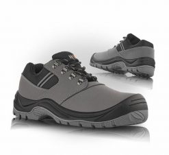 VM Footwear Półbuty robocze szlifowana skóra bydlęca WELUR podszewka laminowana oddychająca tkanina MESH VARNA FO E A SR WPA 44. Półbuty męskie VM Footwear, bez wzorów, z meshu, bez obcasa, bez zapięcia. Za 124.91 zł.