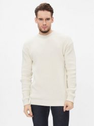 Calvin Klein Jeans Golf Blown Up J30J324507 Écru Regular Fit. Swetry męskie Calvin Klein Jeans, m, bez wzorów, z bawełny, bez kołnierzyka, bez ramiączek. Za 569.99 zł.