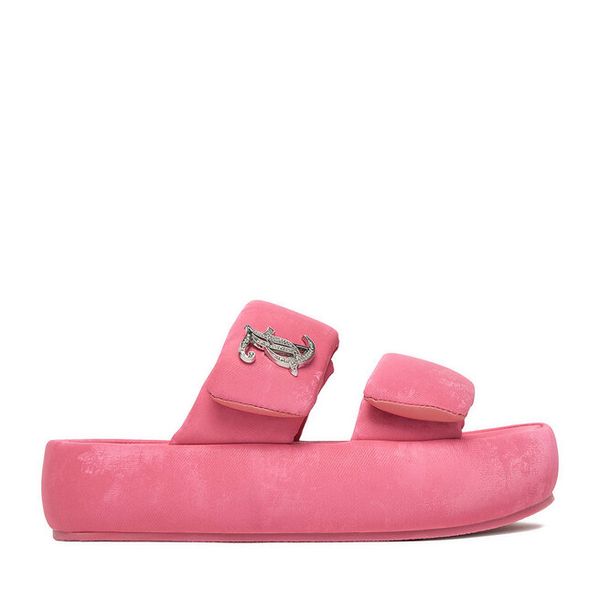 Klapki Juicy Couture. Czerwone klapki damskie Juicy Couture, bez wzorów, bez obcasa, bez zapięcia. Za 249.99 zł.