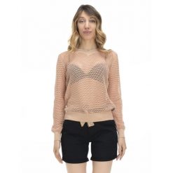 Damska siateczkowa bluza w odcieniach ziemi. Brązowe bluzy damskie LEONE 1947 APPAREL, l, bez wzorów, z tkaniny, sportowe, bez ramiączek, bez kaptura. W wyprzedaży za 154.80 zł.