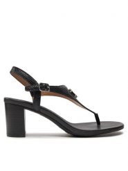 Lauren Ralph Lauren Sandały 802935564001 Czarny. Czarne sandały damskie Lauren Ralph Lauren, bez wzorów, ze skóry, bez obcasa, na słupku, bez zapięcia. Za 549.99 zł.