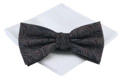 Mucha Męska z Poszetką - Chattier - Bordo, Orientalny Wzór. Czerwone krawaty i muchy Chattier, bez wzorów, eleganckie. Za 59.00 zł.