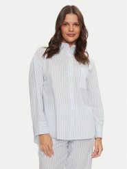 Hunkemöller Koszulka piżamowa 206510 Niebieski Regular Fit. Niebieskie koszule nocne damskie Hunkemöller, bez wzorów, z bawełny, bez ramiączek. Za 89.99 zł.