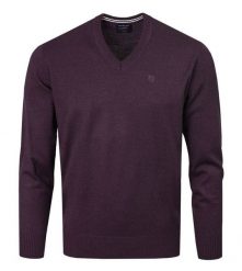Sweter Męski Wełniany - Dekolt w Serek - Pako Jeans - Śliwkowy. Czerwone swetry męskie Pako Jeans, l, bez wzorów, z jeansu, biznesowe, bez kołnierzyka, bez ramiączek. Za 169.00 zł.