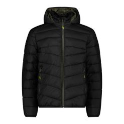 Kurtka z kapturem CMP. Czarne kurtki męskie CMP, bez wzorów, z puchu, sportowe, z kapturem. Za 508.50 zł.