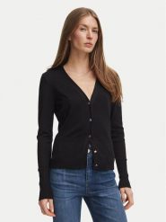 Fracomina Kardigan FR26WT8001K50601 Czarny Regular Fit. Czarne kardigany damskie Fracomina, m, bez wzorów, z syntetyku, bez kołnierzyka. Za 244.99 zł.