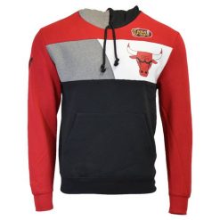 Bluza z kapturem Mitchell & Ness Block Fleece NBA Chicago Bulls. Czarne bluzy męskie Mitchell & Ness, bez wzorów, sportowe, bez ramiączek, z kapturem. Za 286.35 zł.