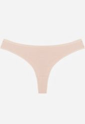 Beżowe Gładkie Majtki Stringi z Bawełną Chrysile. Brązowe majtki damskie Renee, z bawełny. Za 7.99 zł.