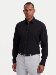BOSS Koszula Relegant_6_M 50565600 Czarny Regular Fit. Czarne koszule męskie Boss, m, bez wzorów, z bawełny, bez kołnierzyka, bez ramiączek. Za 449.99 zł.