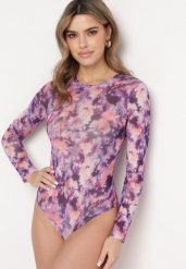 Fioletowe Siateczkowe Body z Długimi Rękawami i Wzorem Tie-Dye Lenvoria. Fioletowe body Born2be, bez wzorów, z jeansu. Za 84.99 zł.