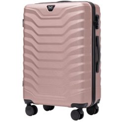 Walizka średnia Wings PEAFOWL 2.0 24" ROSE GOLD. Czerwone walizki damskie Wings, bez wzorów, z materiału, średnie. Za 209.90 zł.
