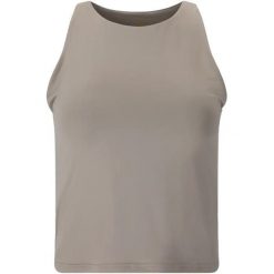 Damski tank top Athlecia Rihal. Brązowe topy damskie Athlecia, bez wzorów, sportowe, bez kołnierzyka, bez ramiączek. Za 218.00 zł.