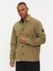 Calvin Klein Koszula K10K109920 Zielony Regular Fit. Zielone koszule męskie Calvin Klein, m, bez wzorów, z bawełny, bez kołnierzyka, bez ramiączek. Za 669.99 zł.