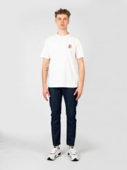 Diesel T-shirt "T-Just" | A12964-0KKAJ | Mężczyzna | Biały. Białe t-shirty męskie Diesel, l, bez wzorów, z bawełny, bez kołnierzyka, bez ramiączek. W wyprzedaży za 179.00 zł.