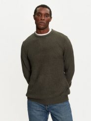 Brave Soul Sweter MK-230BINARY3 Zielony Regular Fit. Zielone swetry męskie Brave Soul, m, bez wzorów, z syntetyku, bez kołnierzyka, bez ramiączek. Za 99.99 zł.